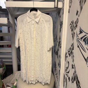 COS White Cotton Eyelet Knee-Length Dress Size 10 NEW WITH TAGS